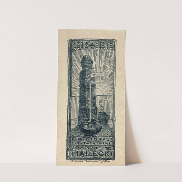 Bookplate of Jan Małecki (1905) by Tadeusz Rychter