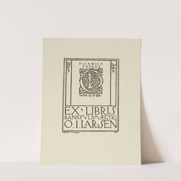 Bookplate of O.I. Larsen (1902) by Joseph W. Simpson