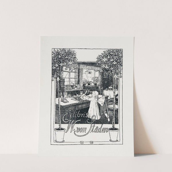 Bookplate of W. von Staden (1908) by Theodor Herrmann