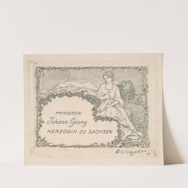 Bookplate: Prinzessin Johann Georg Herzogin zu Sachen (1908) by Heinrich Vogeler