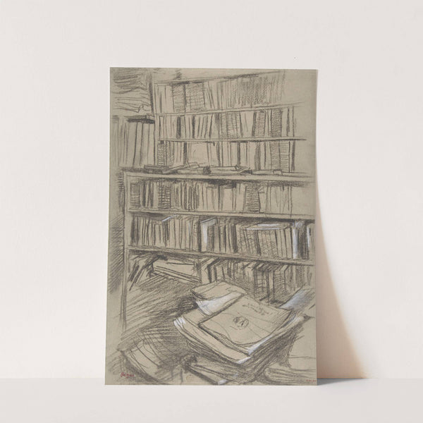 Bookshelves, Study for ‘Edmond Duranty’ (1879) by Edgar Degas