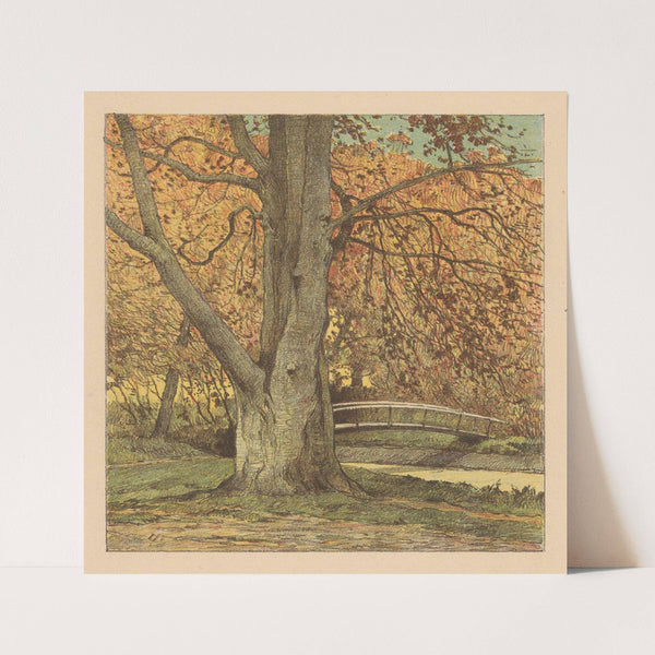 Boom bij beek in de herfst (1876) by Simon Moulijn