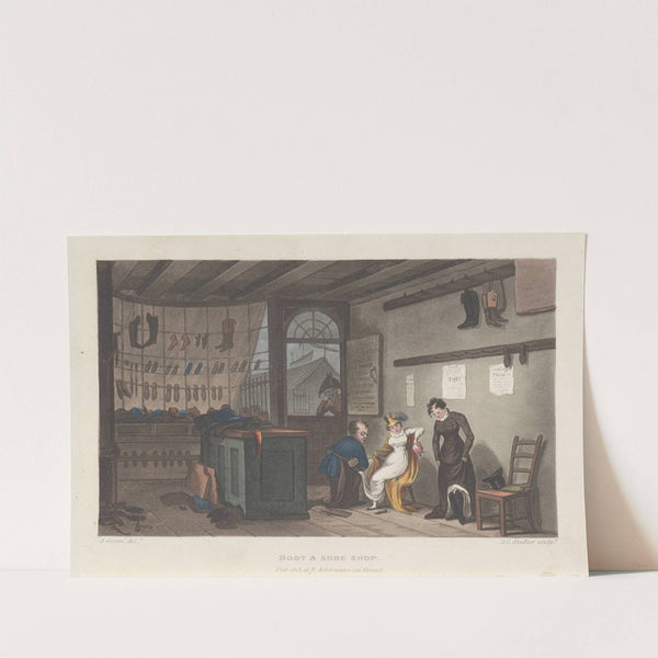 Boot & Shoe Shop (1813) by Thomas Rowlandson