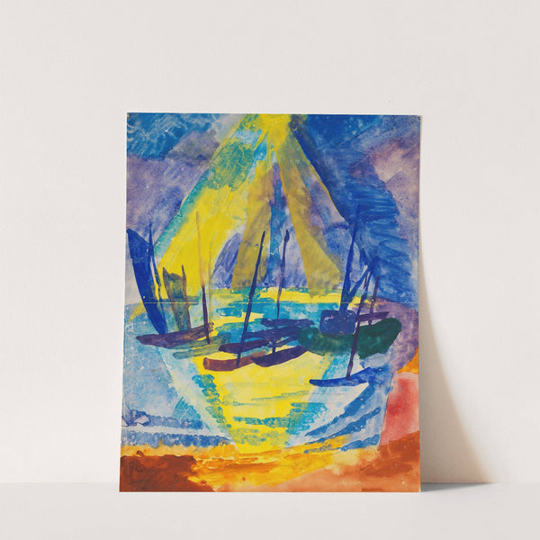 Boote in der Abendsonne (1920) by Fritz Schaefler