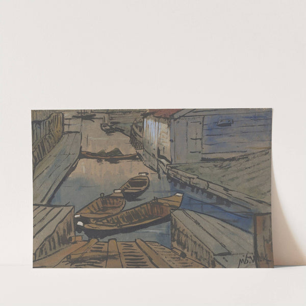 Bootjes in een sloot tussen schuren by Maurits van der Valk