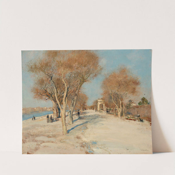 Bord de Seine; la route ensoleillée by Jean François Raffaëlli