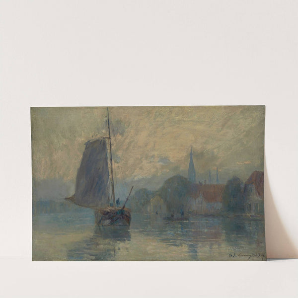 Bords de la Schie à Delft, effet de brouillard (1896) by Albert Lebourg