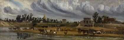 Bords de Seine à la barrière de la Cunette, près du Champ-de-Mars (1820)
