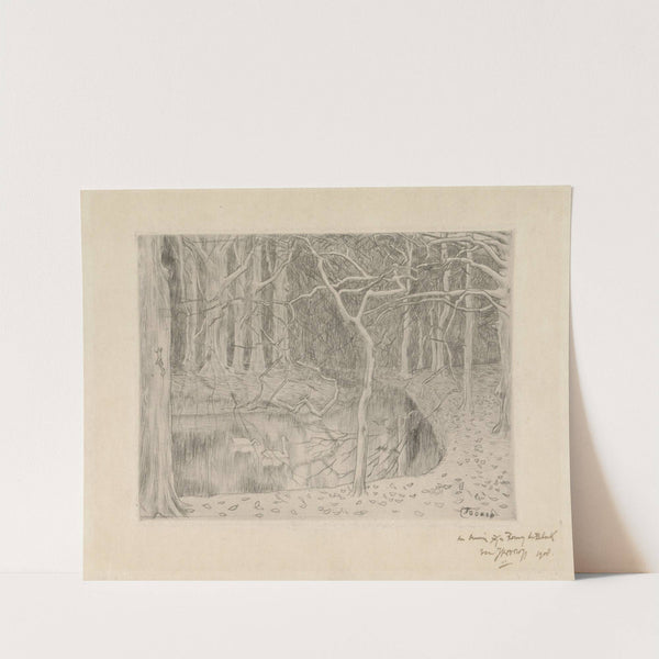 Bos met vijver en zwanen by Jan Toorop