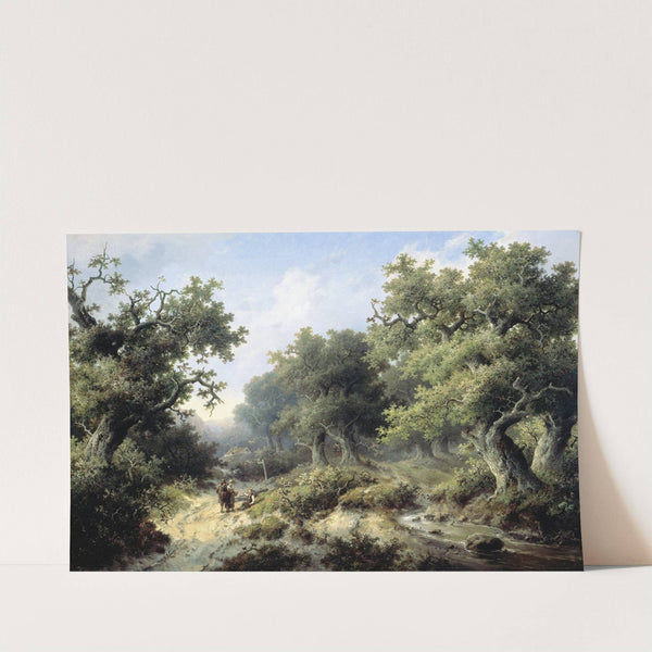 Boslandschap met reizigers by Jacob Cremer