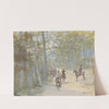 Boslandschap met ruiters by Jules Baron Finot