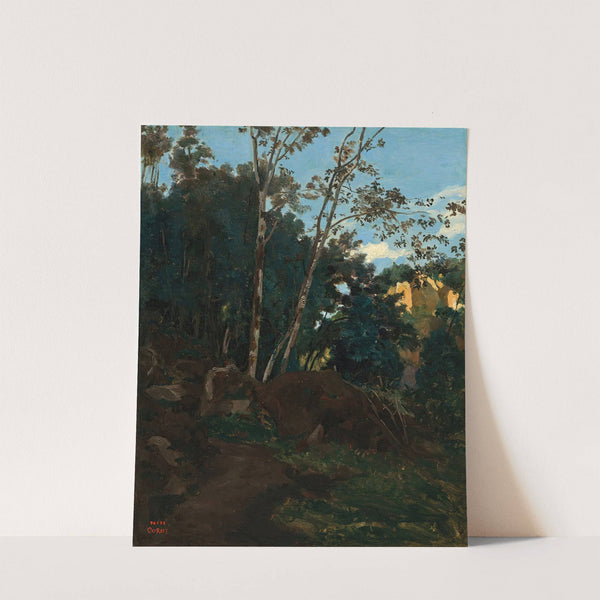 Bosquet d'arbres parmi les rochers à Civita Castellana by Jean-Baptiste-Camille Corot