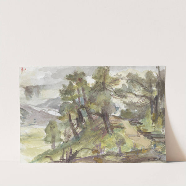 Bosrijk heuvellandschap by Jozef Israëls