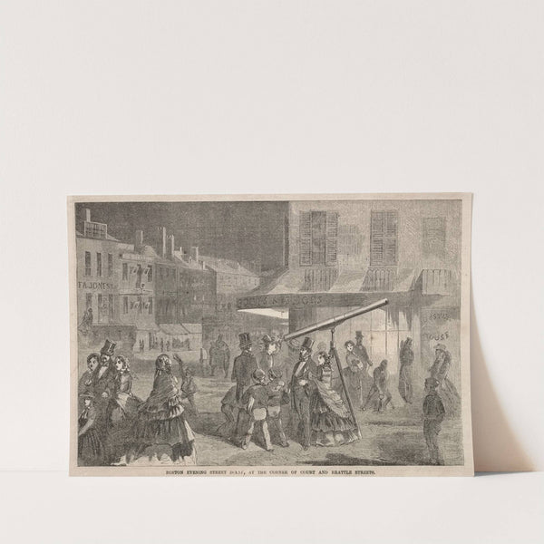 Boston Evening Street Scene, at Corner of Court and Brattle Streets (1857) by Winslow Homer