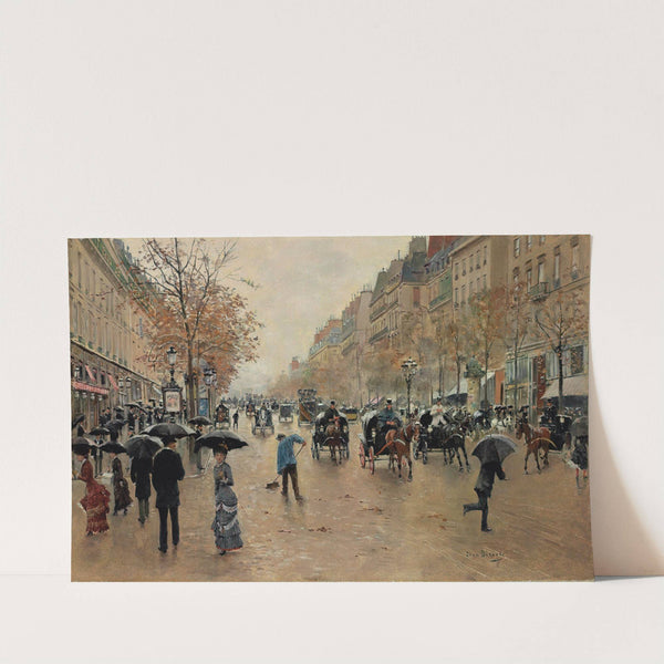Boulevard Poissonnière en automne by Jean Béraud