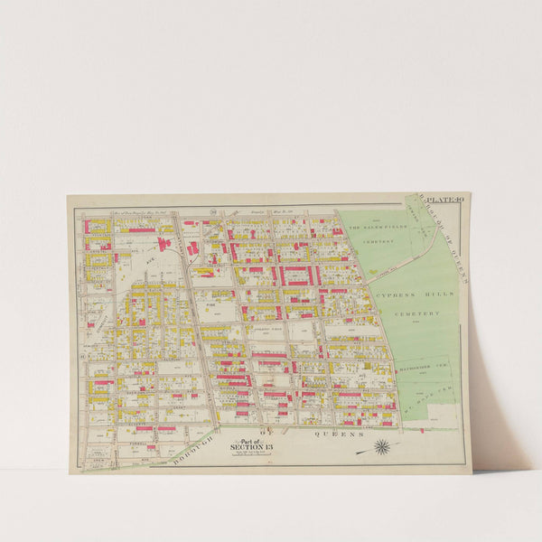 Bounded by Logan Street, Jamaica Avenue (The Salem Fields Cemetery, Cypress Hills Cemetery, Maimonides Cem. Mt. Hope Cem.), Elderts Lane, Glen Street, Magenta Street, Drew Avenue & Glendorm Avenue by George Washington Bromley