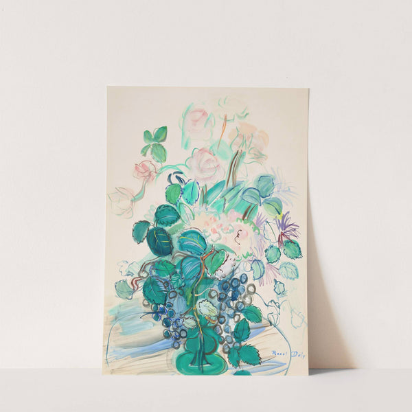 Bouquet à la grappe et aux roses (circa 1950) by Raoul Dufy