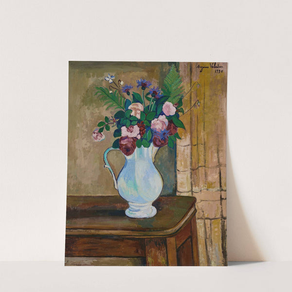 Bouquet de roses, bleuets et fougères by Suzanne Valadon