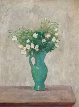 Bouquet in a green flower-vase (1916)