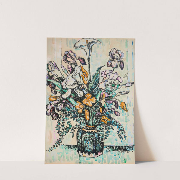 Bouquet (iris, arum, tulipes) dans un vase d’André Metthey by Paul Signac