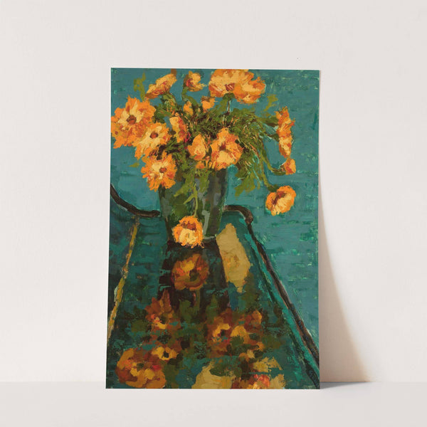 Bouquet of camomiles and a piano by Jan Bohuszewicz