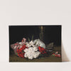 Bouquet of Red and White Flowers with a Champagne Glass by Samuel John Peploe