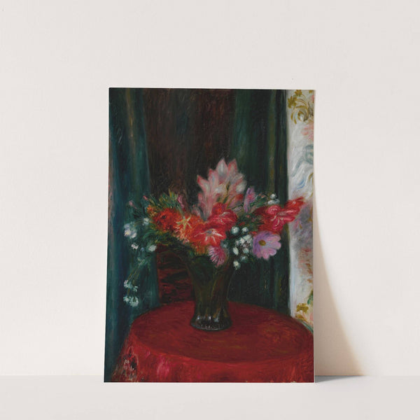 Bouquet on Red Tablecloth by William James Glackens