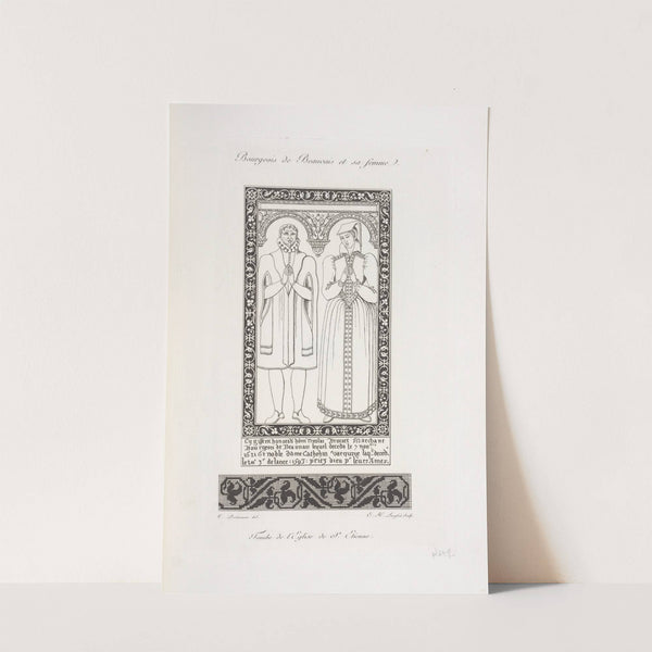 Bourgeois de Beauvais et sa femme. Tombe de l'église de St. Étienne. by Nicolas Xavier Willemin