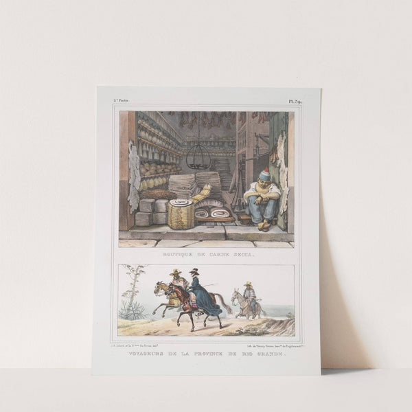 Boutique de carne secca; Voyageurs de la province de Rio Grande (1834 - 1839) by Jean Baptiste Debret