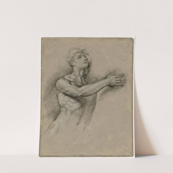 Bovenlichaam van een naakte man, met gestrekte r.-arm by David Humbert de Superville