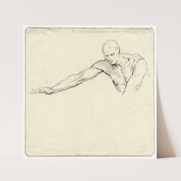 Bovenlijf v.e. man met gestrekte arm by David Humbert de Superville