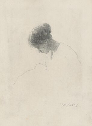Bowed Head of a Young Woman in Profile