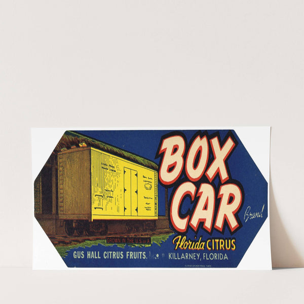 Box Car Brand Florida Citrus Label (1930-1950)