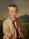 Boy against landscape