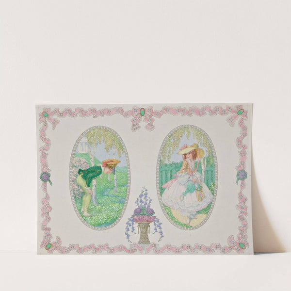 Boy and girl by Heinrich Lefler