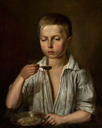 Boy at breakfast