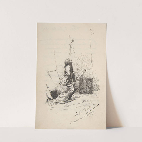 Boy Balancing a Tall Weed on His Nose by Jehan Georges Vibert