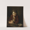 Boy feeding chicks by Jean-Baptiste Charpentier