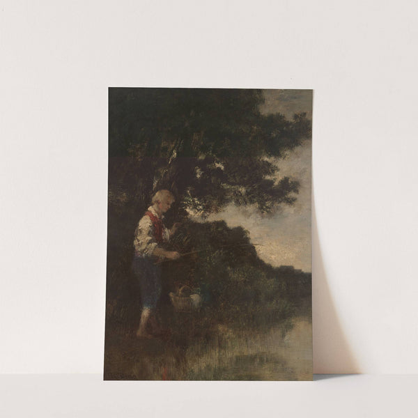 Boy fishing by Narcisse-Virgile Diaz de La Peña