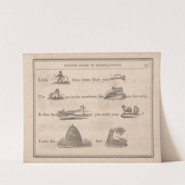 Boy, Horn, Sheep, Cows, Way, Sheep, Hay-stack, Asleep (1855) by Sherman & Co.