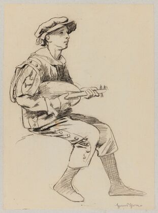 Boy in a Renaissance Costume, Playing the Lute (1895)