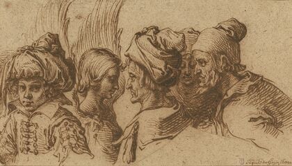 Boy in a Turban, Winged Angel and Three Companions (1600)