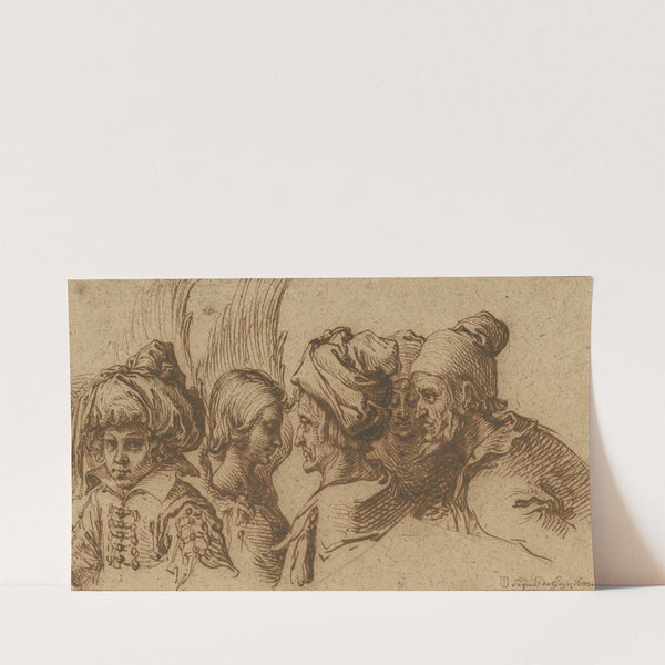 Boy in a Turban, Winged Angel and Three Companions (1600) by Jacob de Gheyn II