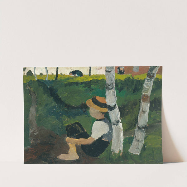 Boy on the way under birch trees by Paula Modersohn-Becker