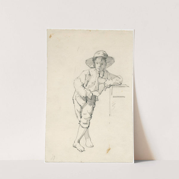 Boy playing an oboe (1879) by Floris Verster