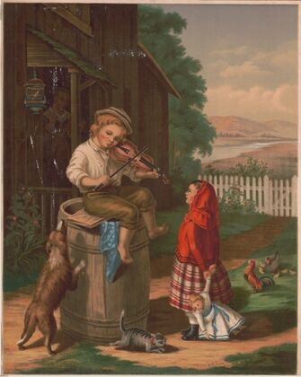 Boy playing fiddle