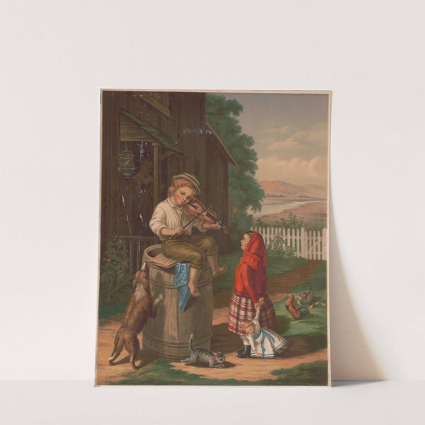 Boy playing fiddle by E.P. & L. Restein