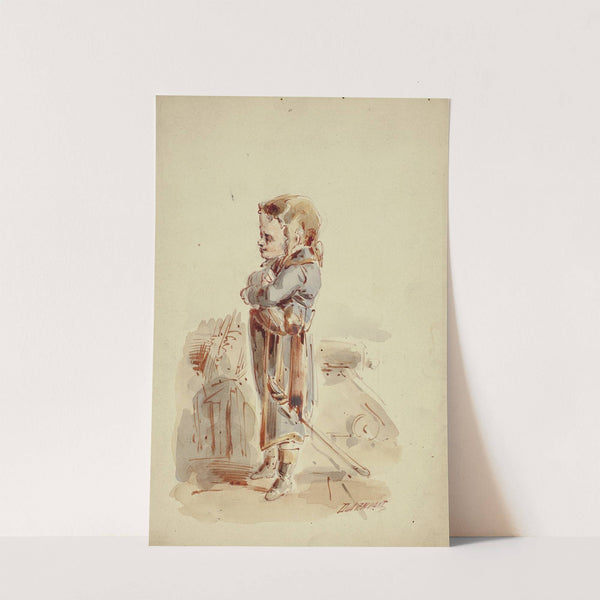 Boy Posing as Admiral on Ship by Dupenvant