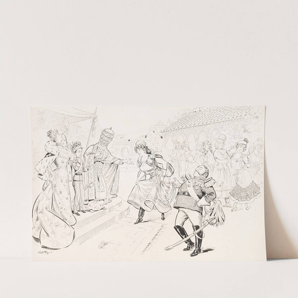 Boy prince reviews a bevy of prospective brides being led in by a military figure (1902) by Samuel Ehrhart