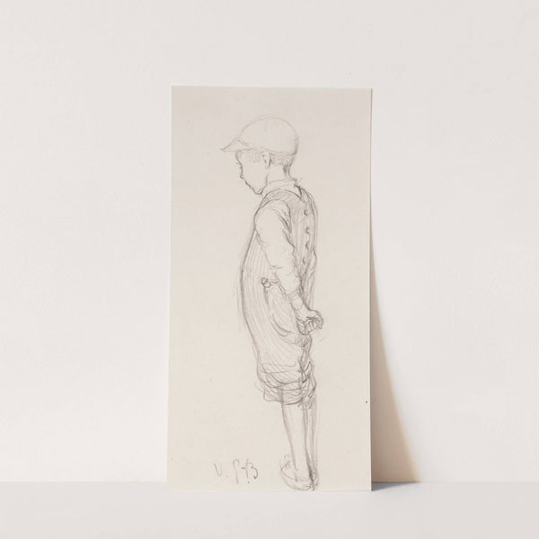 Boy Standing with Cap on His Head by Venny Soldan-Brofeldt